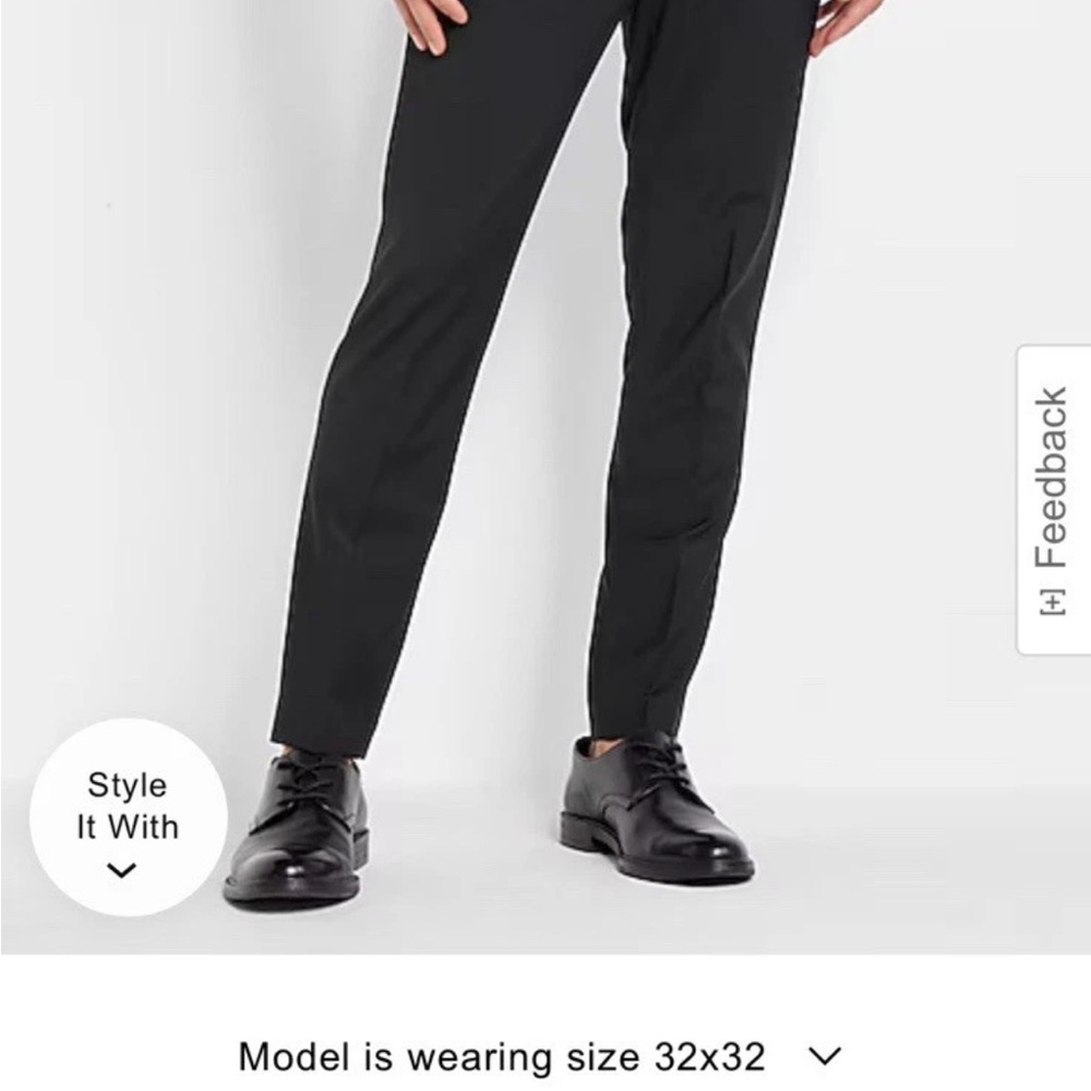 Extra Slim Black Wool-Blend Drawstring Washable Modern Tech Dress Pant 30x30 NWT